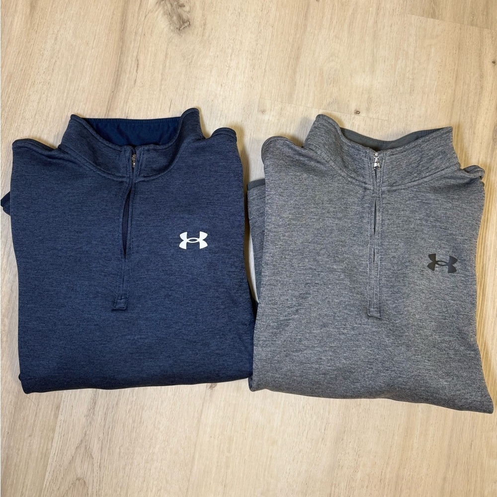 Under Armour Men's Half-Zip Sweater - Navy and Gray Bundle
